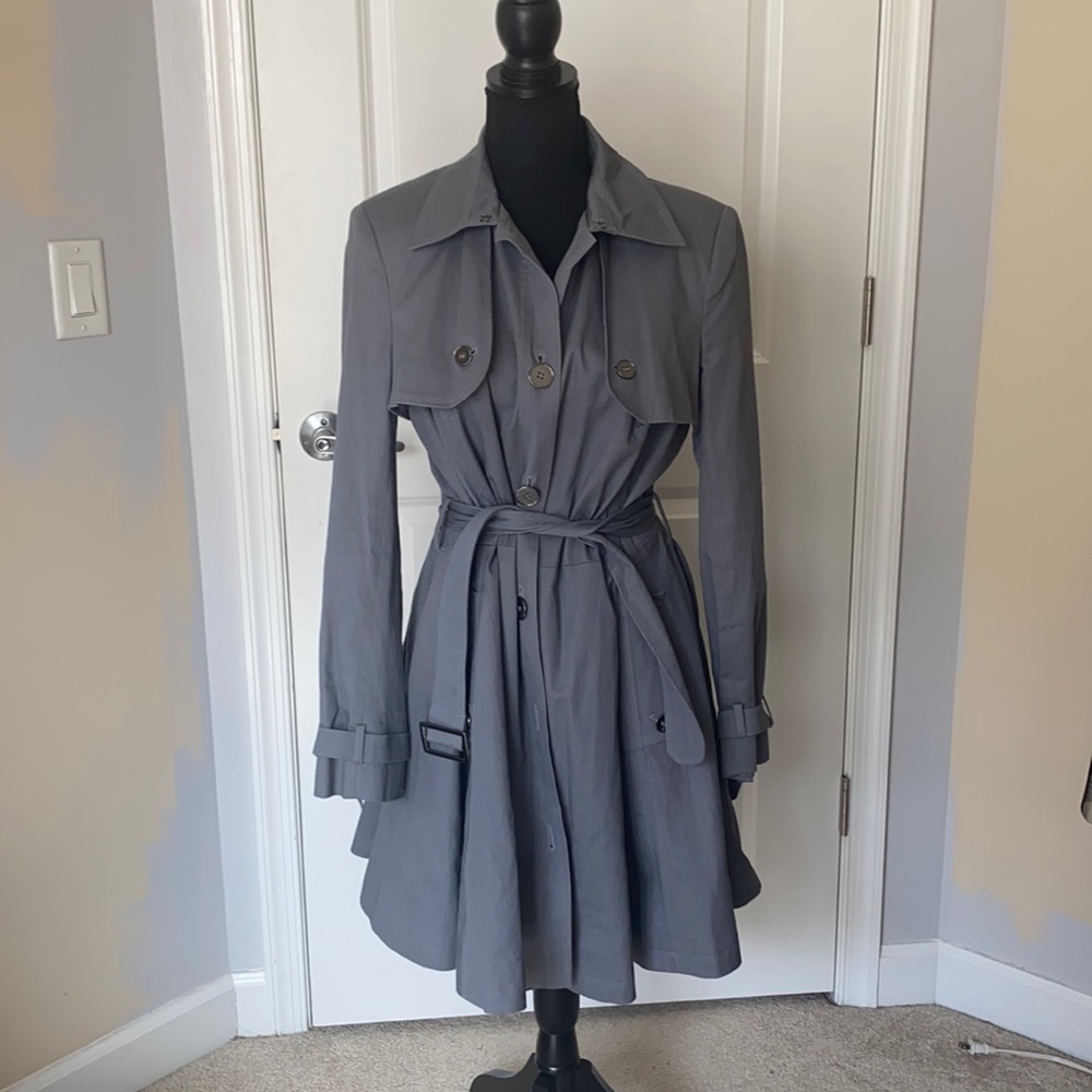 ASOS fit and flare skater grey trench coat